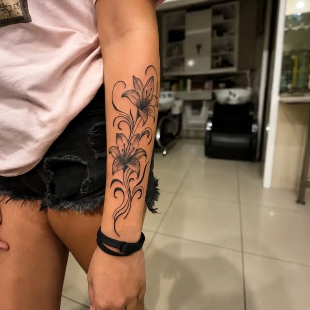 Figüratif black and grey dövme çalışması